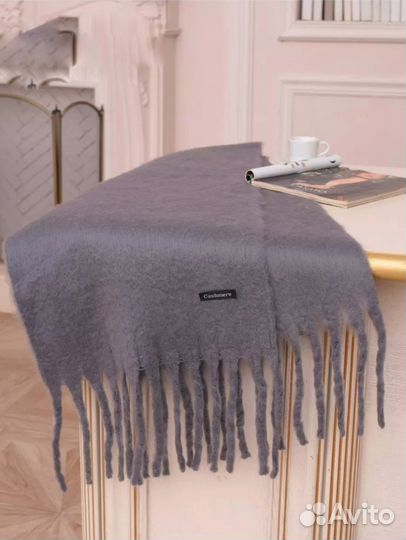 Шарф женский зимний серый объемный