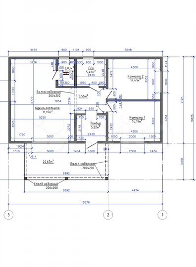 Коттедж 100 м² на участке 7,9 сот.