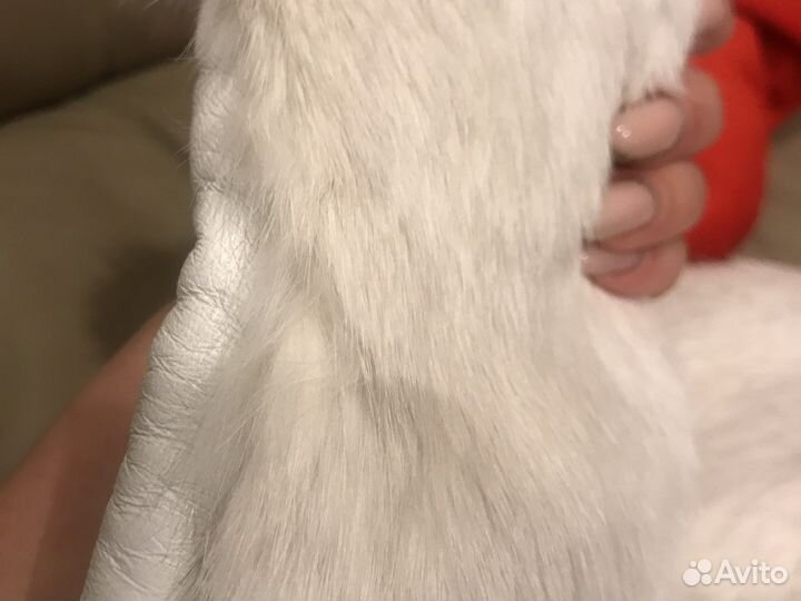 Варежки из натурального меха и натуральной кожи