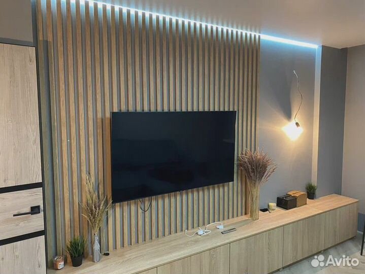 Интерьерные рейки баффели для стен 34 шт