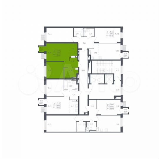 2-к. квартира, 38,2 м², 11/13 эт.