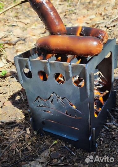 Печь щепочница походная разборная