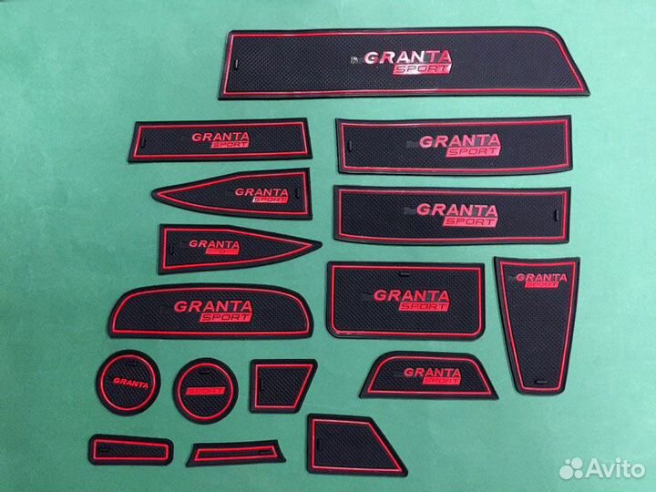 Коврики панели консоли кпп Лада Гранта 1 красные