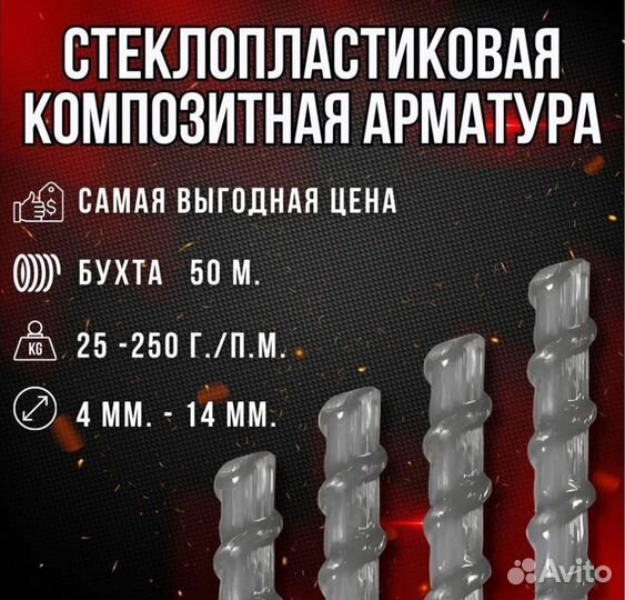 Стеклопластиковая композитная арматура оптом