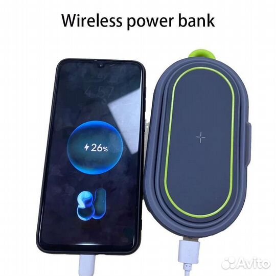 Беспроводная зарядка светильник powebank