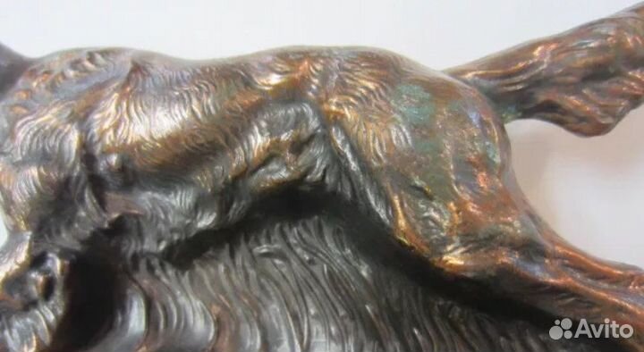 Собака Антик сеттер старая статуэтка
