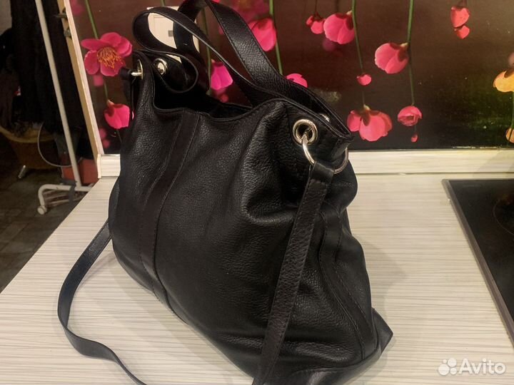 Сумка женская натуральная кожа черная