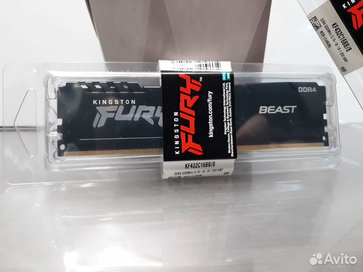 Озу Kingston fury Beast 8 гб DDR4 dimm