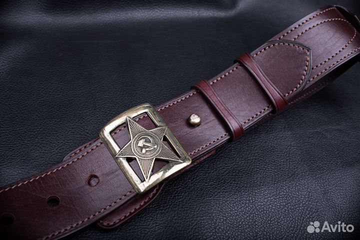 Кожаный офицерский ремень РККА М1935, авторский