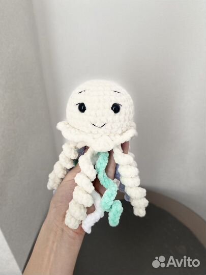 Мягкая игрушка вязанная Осьминог ручная работа
