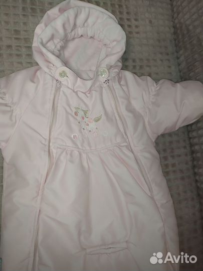 Конверт для новорождённой девочки на выписку 56-62