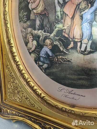 Картина печать на меди Испания винтаж