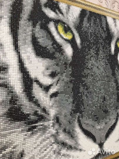 Алмазная мозаика 40*50 Тигр готовая работа