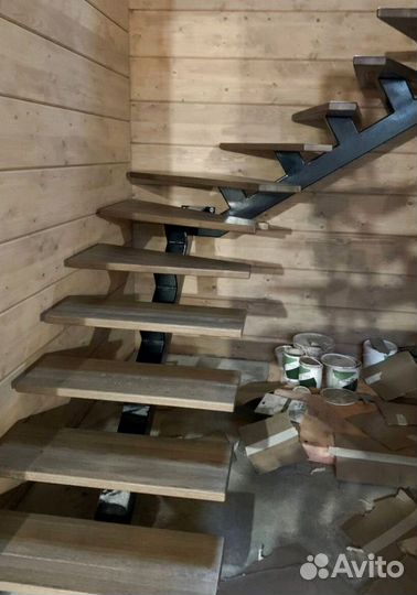 Обшивка ступеней Ясенем
