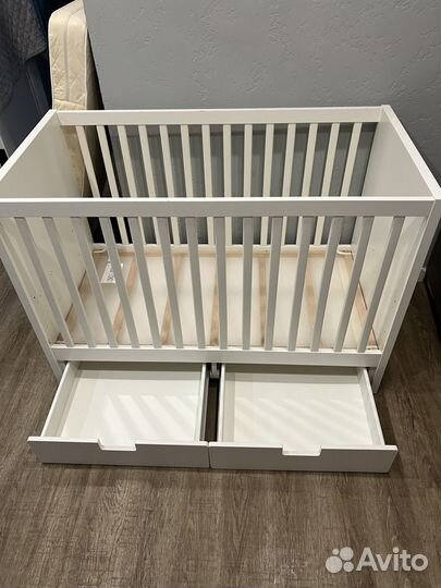 Детская кроватка 120х60 с ящиками