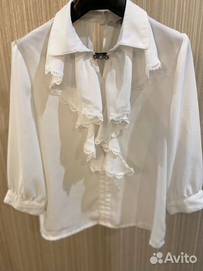Блузка белая для девочек 140