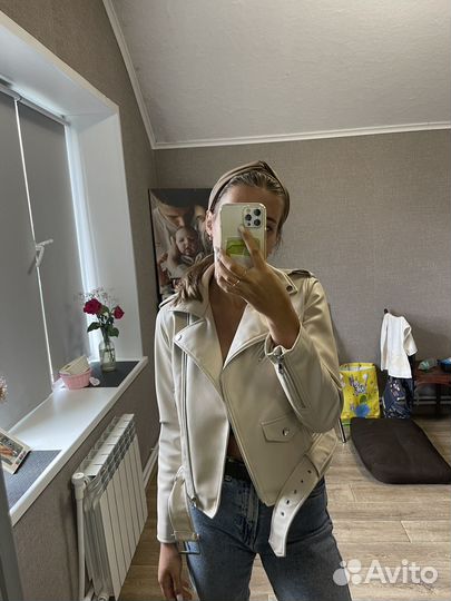 Кожаная куртка косуха zara