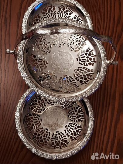 Ваза мельхиор,хлебница