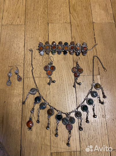 Винтажные украшение из нат. Камней