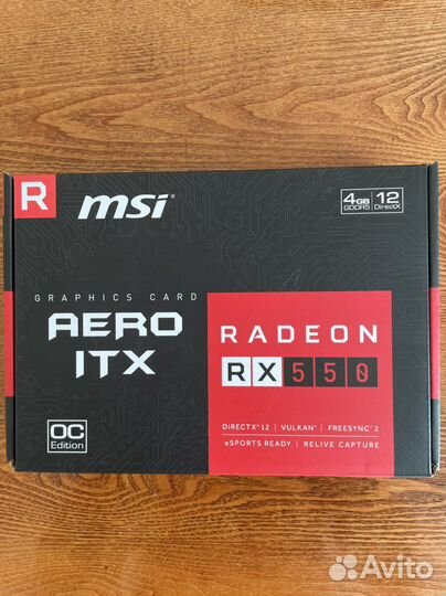 Видеокарта MSI aero ITX Radeon rx 550 4gb