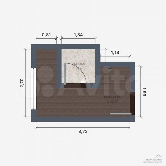 Доля в квартире-студии, 10 м², 2/5 эт.