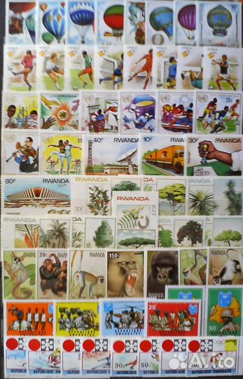 Марки Либерия,Ливия,Конго,Руанда,Гвинея,Суринам