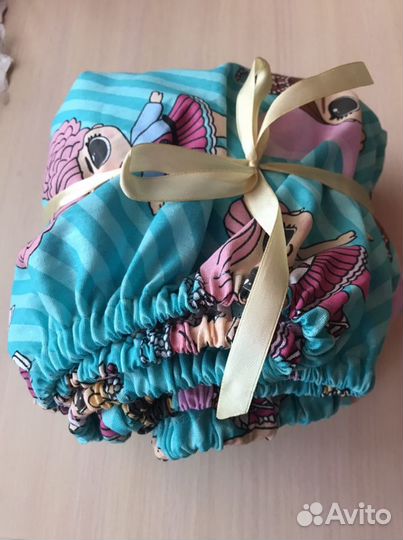 Новая простынь на резинке + наволочка