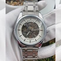 Механические часы Rolex Skeleton серые