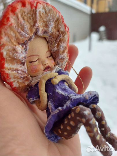 Ватные игрушки детки грибочки