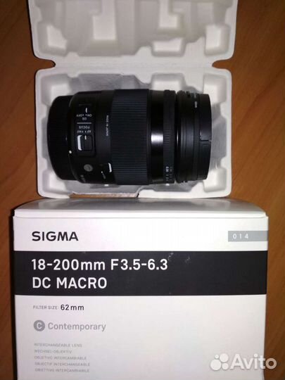 Объектив Sigma 18-200 F3,5-6,3 DC macro