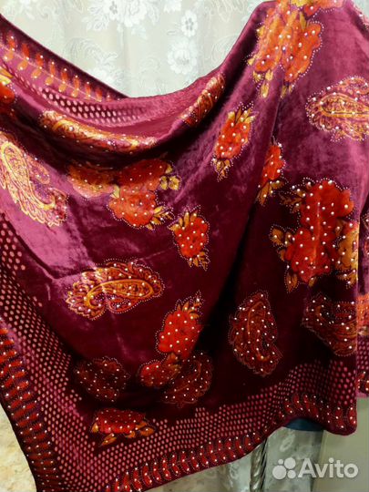 Платки бархат на шифоне винтаж СССР