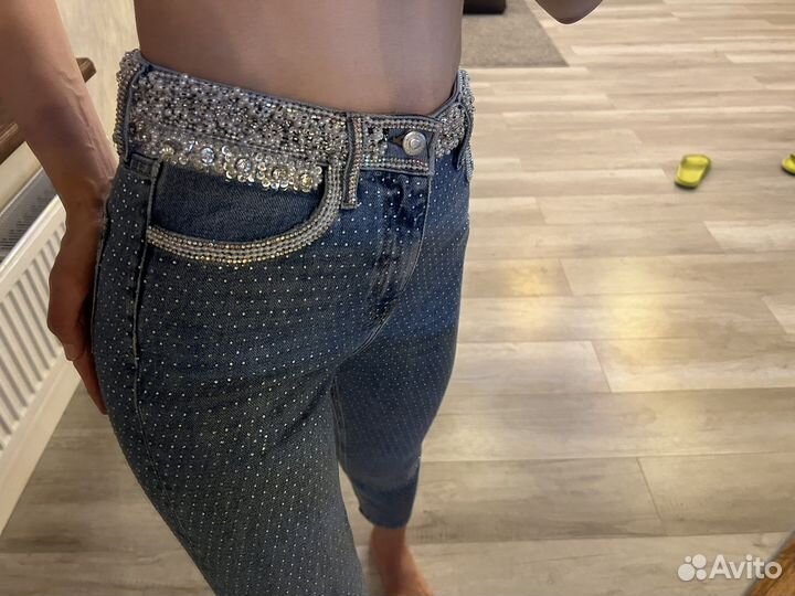 Джинсы со стразами topshop