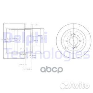 Диск тормозной (2 шт в уп) цена за 1шт. BG4097