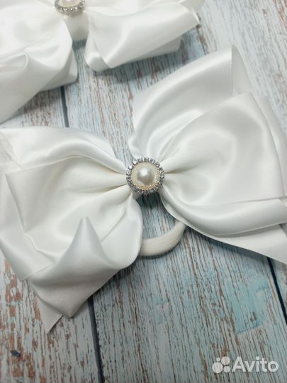 Бантики для волос белые новые