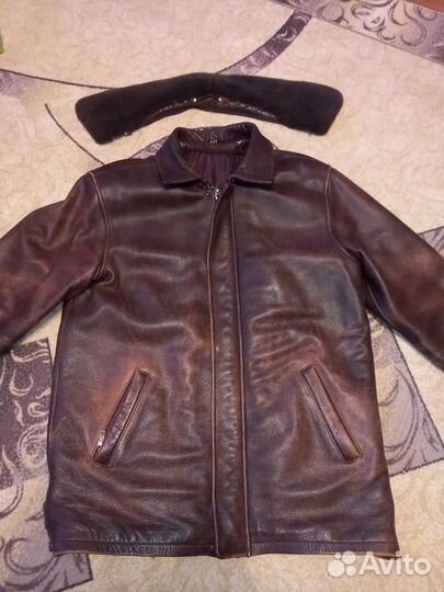 Кожаная куртка мужская 54 56