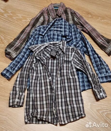 Рубашки хлопок 3 шт набор на пуговицах