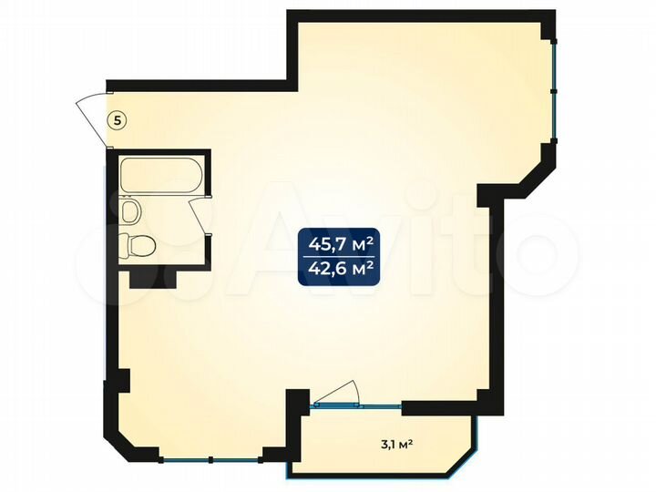 2-к. квартира, 45,8 м², 5/11 эт.