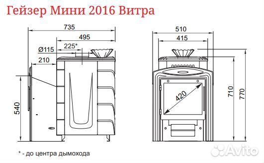 Печь Для Бани Гейзер Мини 2016 Carbon Витра террак