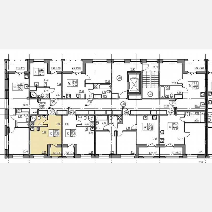Квартира-студия, 23,1 м², 4/12 эт.