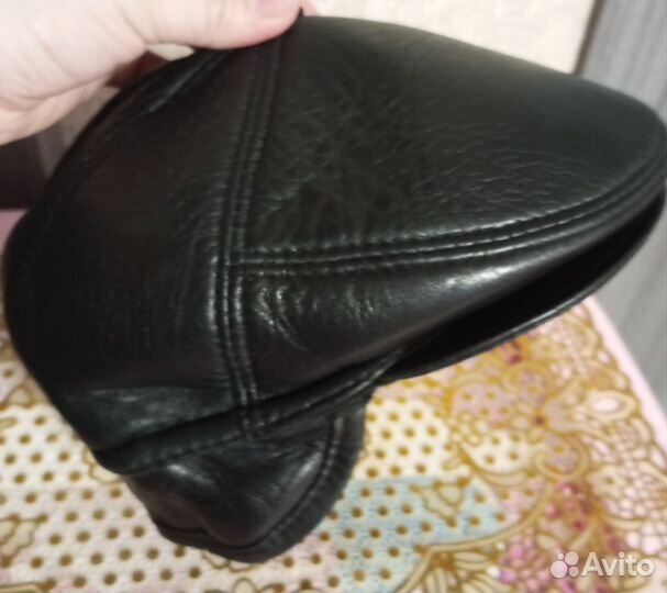 Мужская кожаная кепка новая