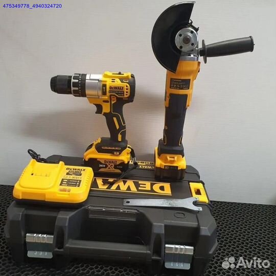 Набор dewalt 2В1 ушм+Шуруповерт с двумя АКБ новый