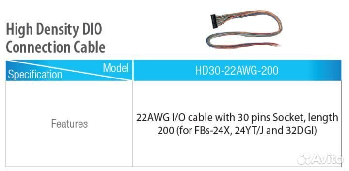 Кабель Fatek HD30-22AWG-200