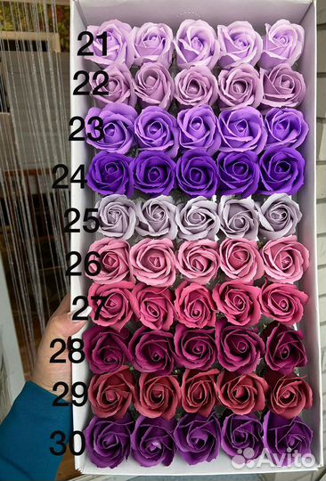 Мыльные розы и другие цвет поштучно или коробкой