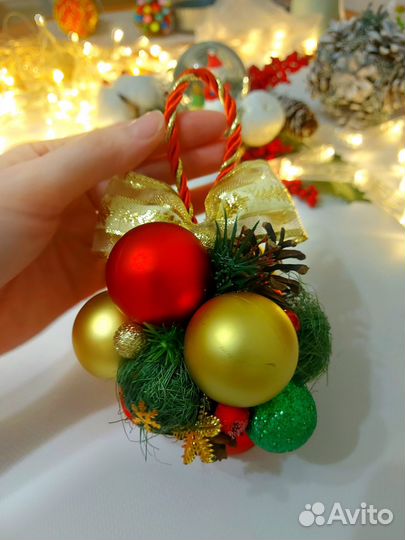 Шар новогодний, зимняя поделка в сад