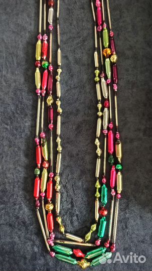 Ёлочные игрушки СССР Бусы стеклярус