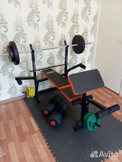 Скамья + штанга и гантели 67,5 кг