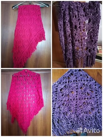 Шаль вязаная, ручная работа
