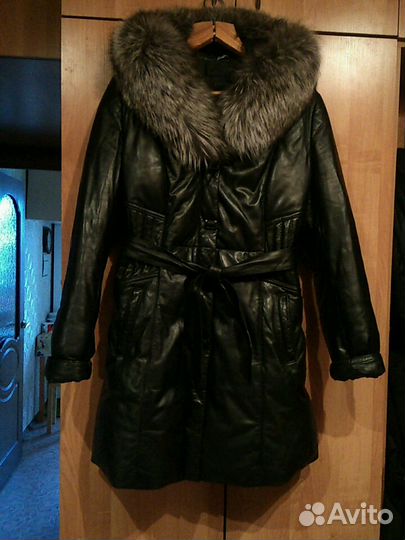 Пуховик (натур.пух) экокожа