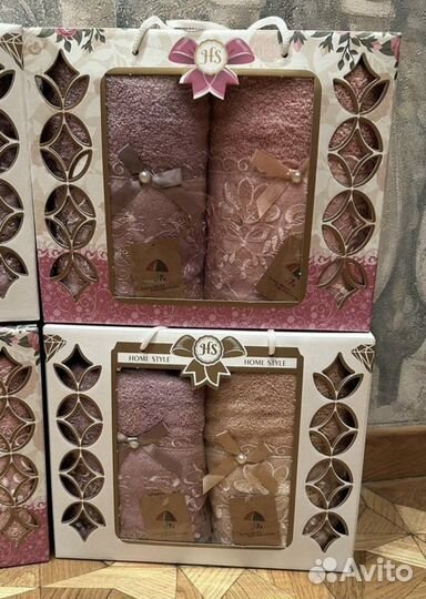 Набор полотенец люкс в подарочной коробке хлопок