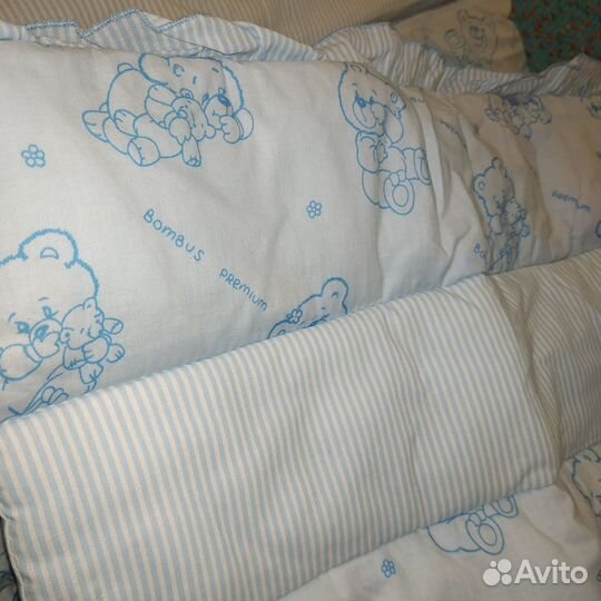 Комплект в кроватку+кроватка из бука